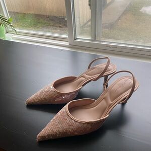 Primark Sequin Slingback Kitten Heels